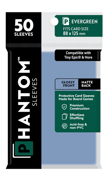 Phantom Sleeves: Evergreen Size (88mm x 125mm) 50 ct - Bards & Cards
