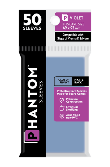 Phantom Sleeves: Violet Size (49mm x 93mm) 50 ct - Bards & Cards