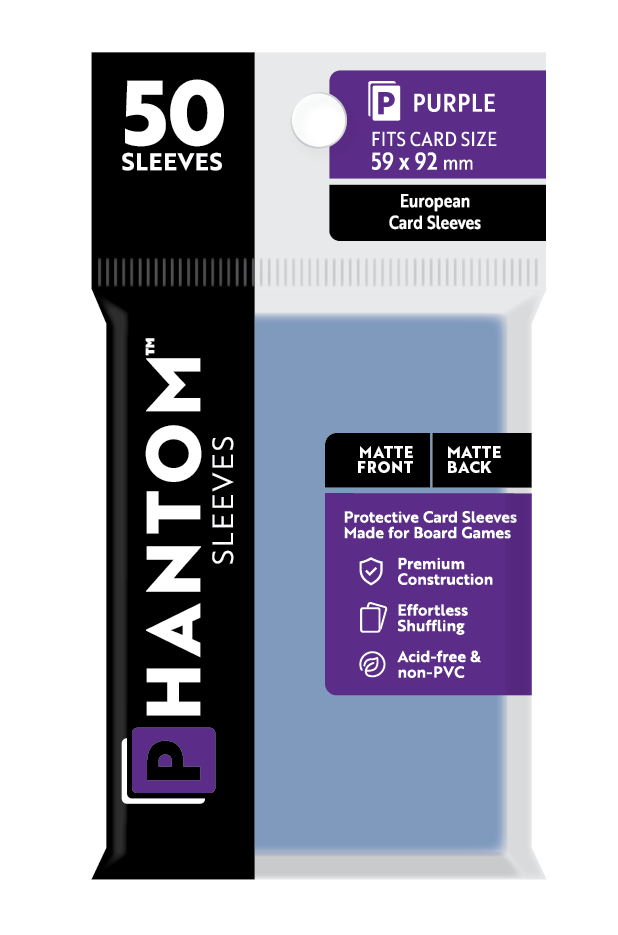 Phantom Sleeves: Purple Size (59mm x 92mm) 50 ct