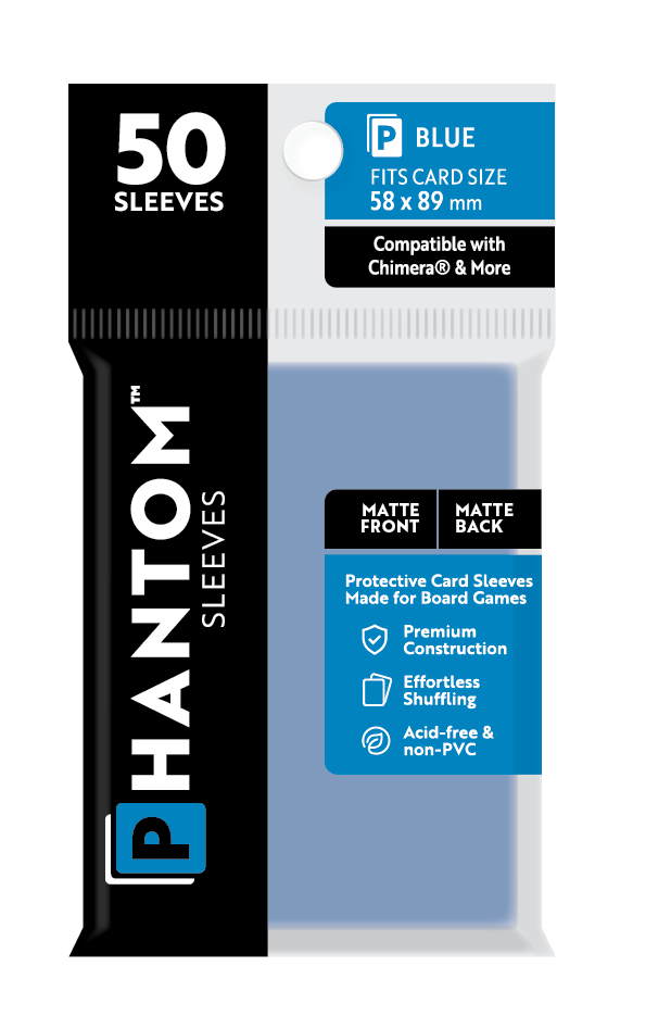 Phantom Sleeves: Blue Size (58mm x 89mm) 50 ct