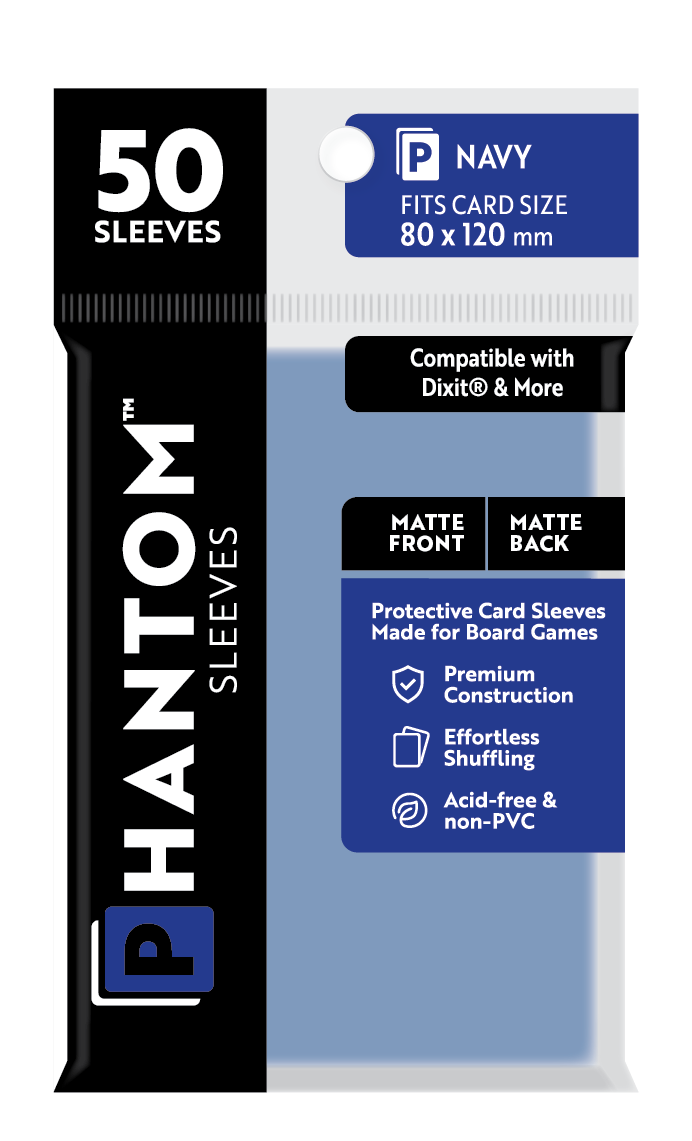 Phantom Sleeves: Navy Size (80mm x 120mm) 50 ct