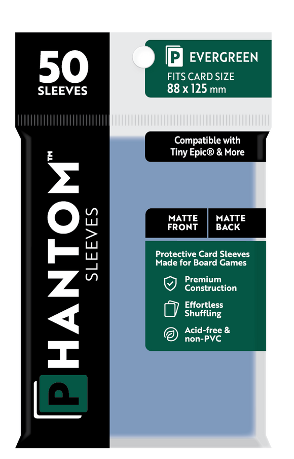 Phantom Sleeves: Evergreen Size (88mm x 125mm) 50 ct - Bards & Cards