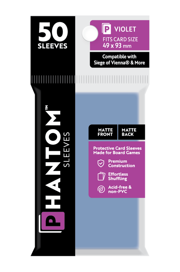Phantom Sleeves: Violet Size (49mm x 93mm) 50 ct - Bards & Cards