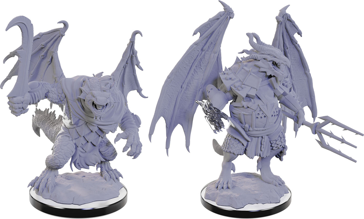 W22 Draconian Mage & Foot Soldier - Dungeons & Dragons: Nolzur's Marvelous Unpainted Miniatures - Bards & Cards