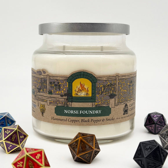 Cantrip Candles - Norse Foundry (16 oz Glass Candle) - Bards & Cards
