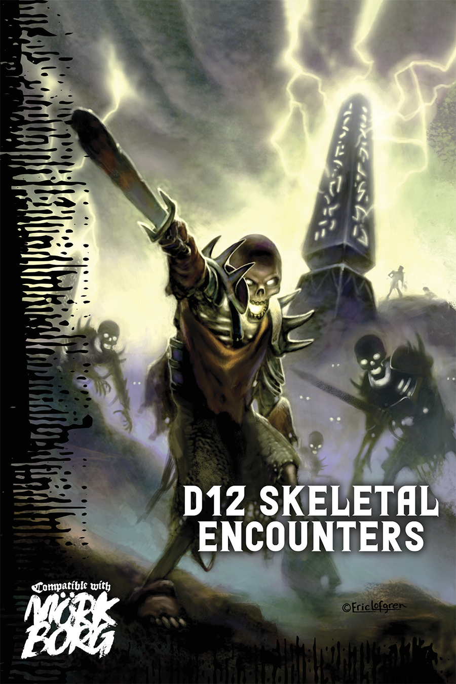 D12 Skeletal Encounters, A Third-Party Mörk Borg Folder, by Philip Reed - Bards & Cards