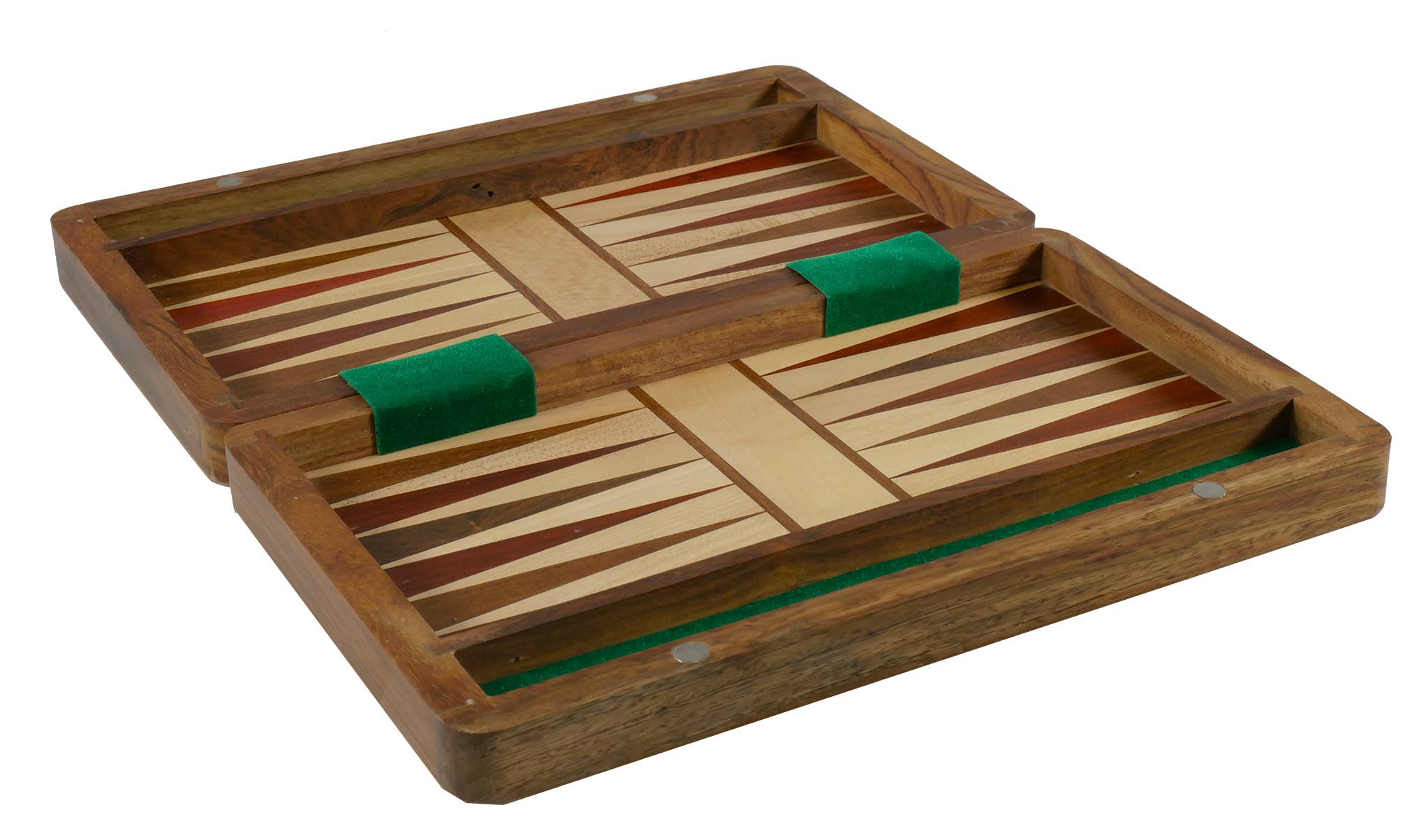 Backgammon Set - Wood 10" Folding Backgammon - Bards & Cards