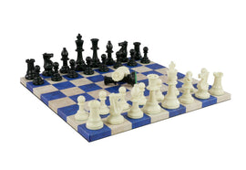 Chess Set - Tournament Chessmen on Faux Leather Boards