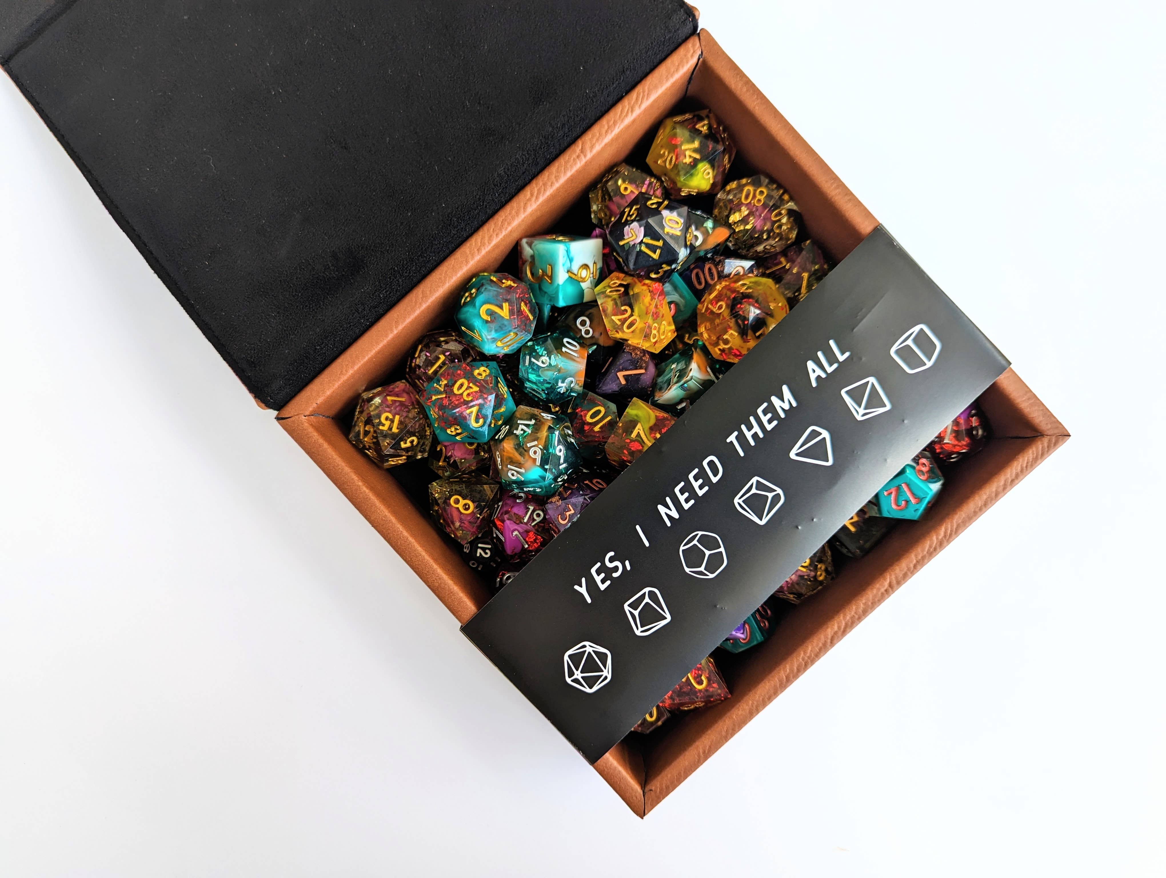 Kraken of Holding - D&D - Vegan Leather Dice Box: Chestnut - Bards & Cards