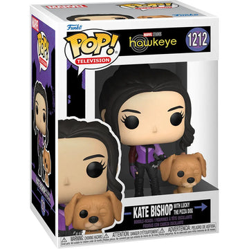 Funko Pop! Hawkeye Kate Bishop with Lucky the Pizza Dog - Bards & Cards