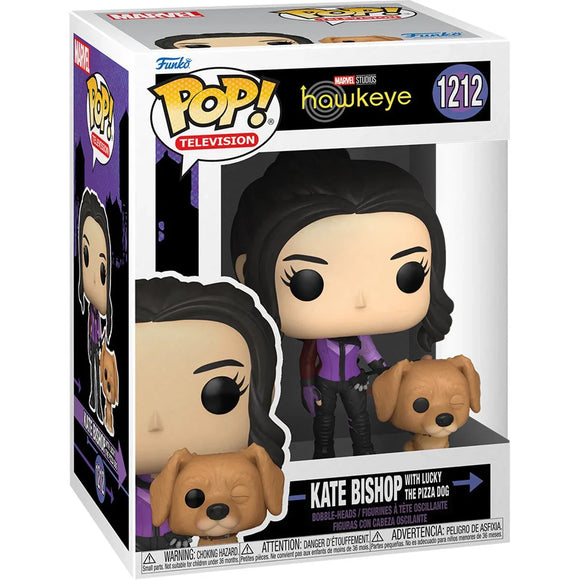 Funko Pop! Hawkeye Kate Bishop with Lucky the Pizza Dog - Bards & Cards