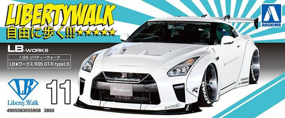 Aoshima: 1/24 LB-Works R35 GT-R Type 1.5 Scale Model Kit #11 - Bards & Cards