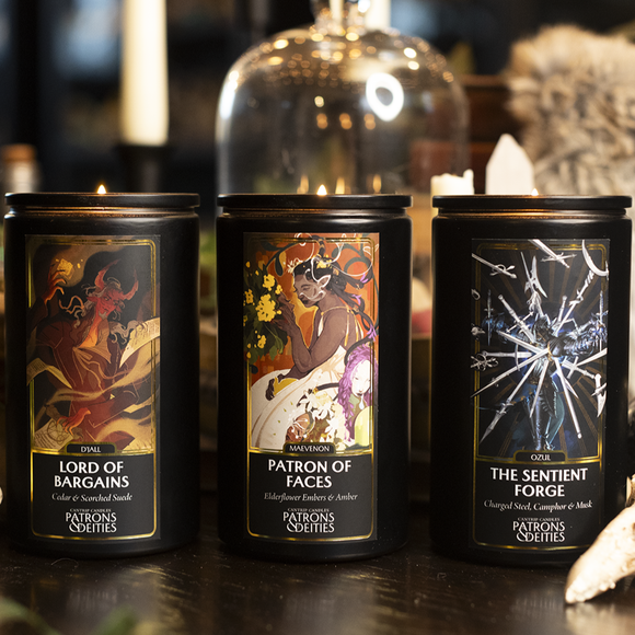 Cantrip Candles - D'Jall, Lord of Bargains 16 oz. - Bards & Cards