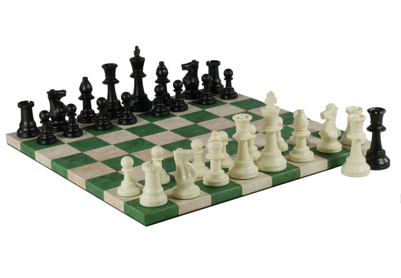 Chess Set - Tournament Chessmen on Faux Leather Boards