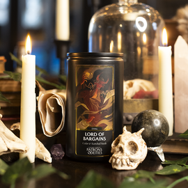Cantrip Candles - D'Jall, Lord of Bargains 16 oz. - Bards & Cards