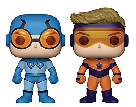 Funko POP! DC Super Heroes - Blue Beetle and Booster Gold 2-Pack Preview Exclusives (PX) (NOT 100% MINT) - Bards & Cards