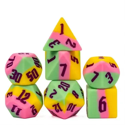 16mm Silicone RPG Dice Set - Bards & Cards