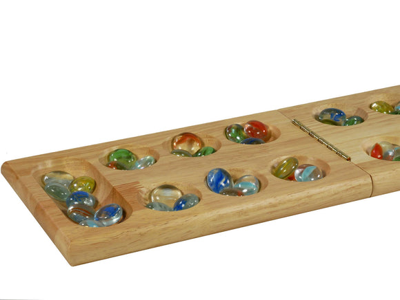 WorldWise Imports - Mancala - Wood Folding Mancala in Tin Case - Bards & Cards