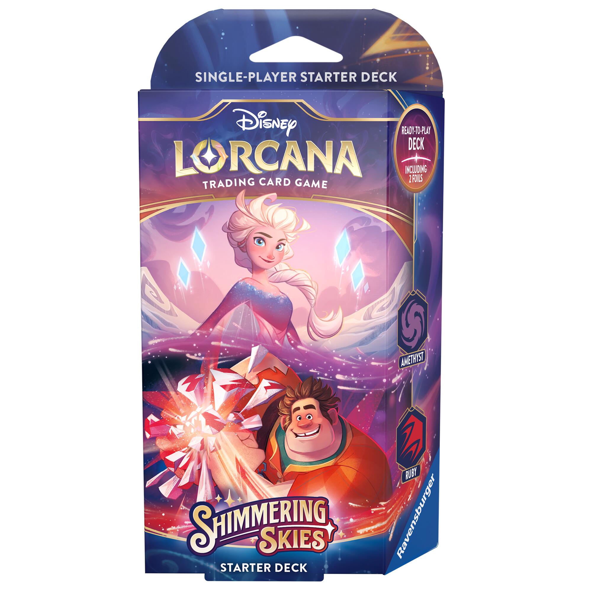 Disney Lorcana: Shimmering Skies - Starter Deck (Amethyst & Ruby) - Bards & Cards