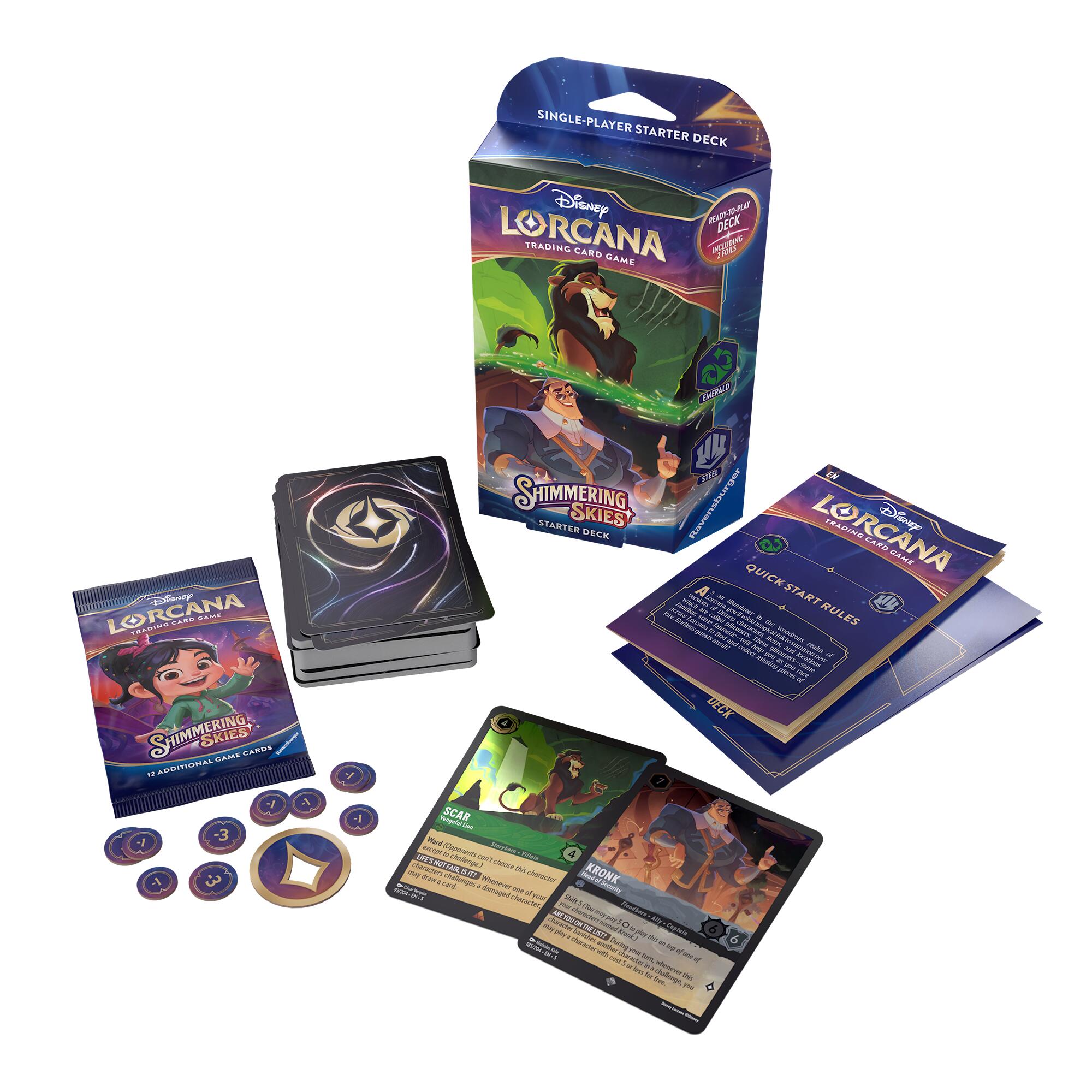 Disney Lorcana: Shimmering Skies - Starter Deck (Emerald & Steel) - Bards & Cards