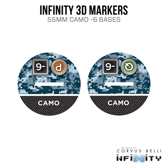 Infinity 3D Markers: Cutter (55mm Camo -6) - Bards & Cards