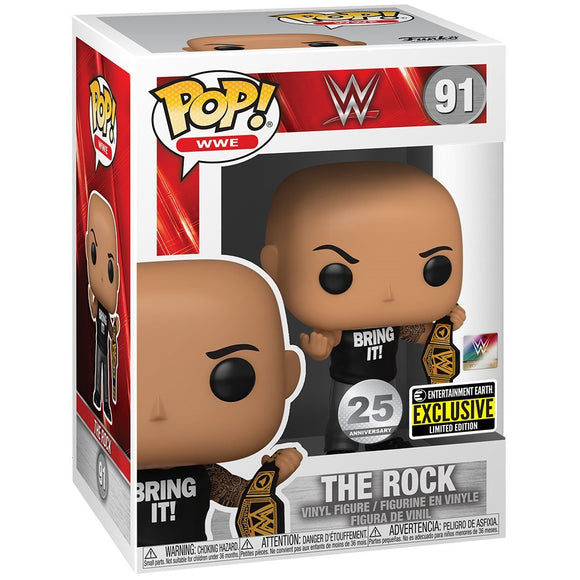 Funko Pop! WWE: The Rock with Championship Belt - Entertainment Earth Exclusive - Bards & Cards