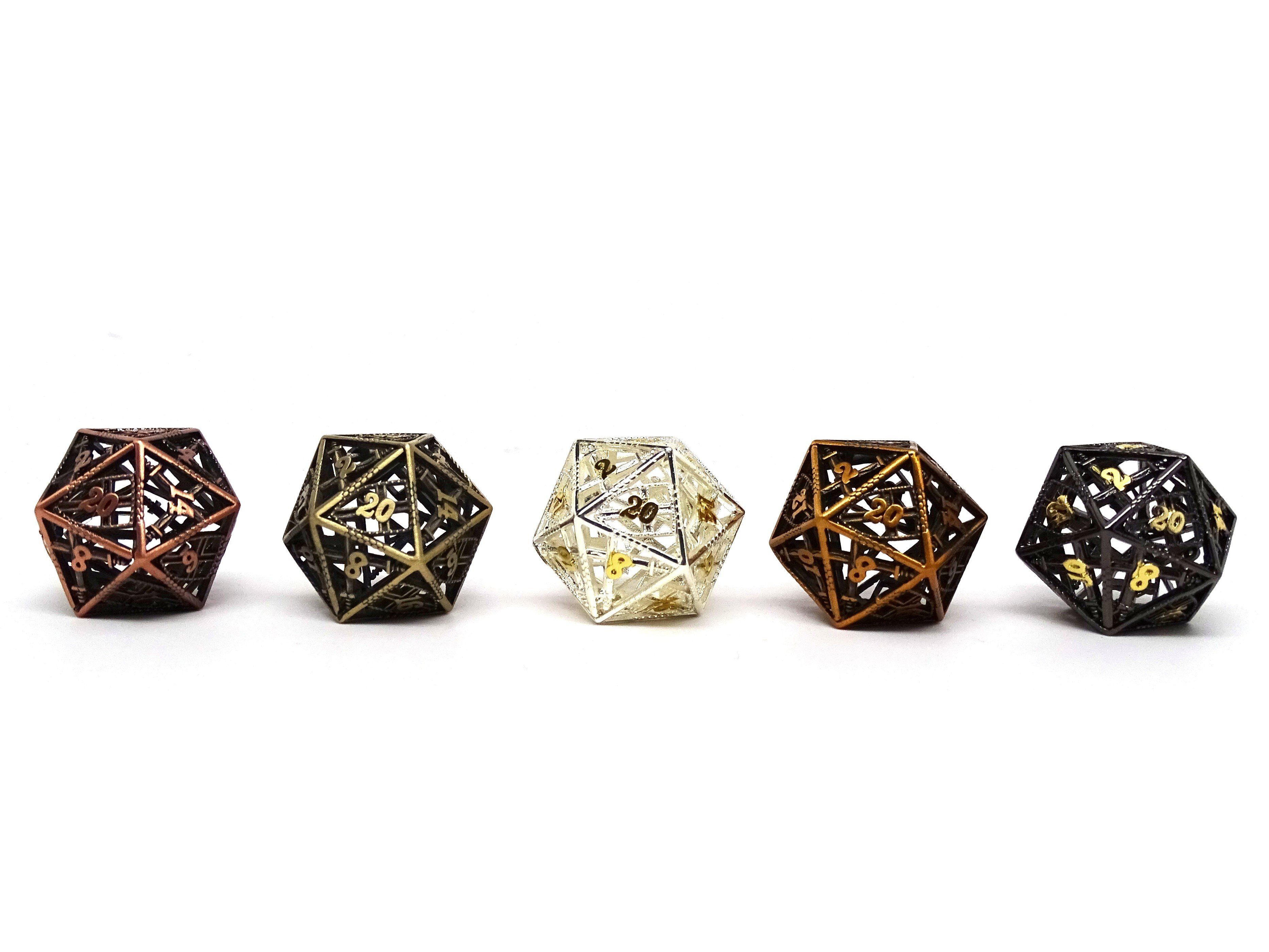 Hollow Dice of Divine Retribution - 5 Pack of D20 Dice - Bards & Cards