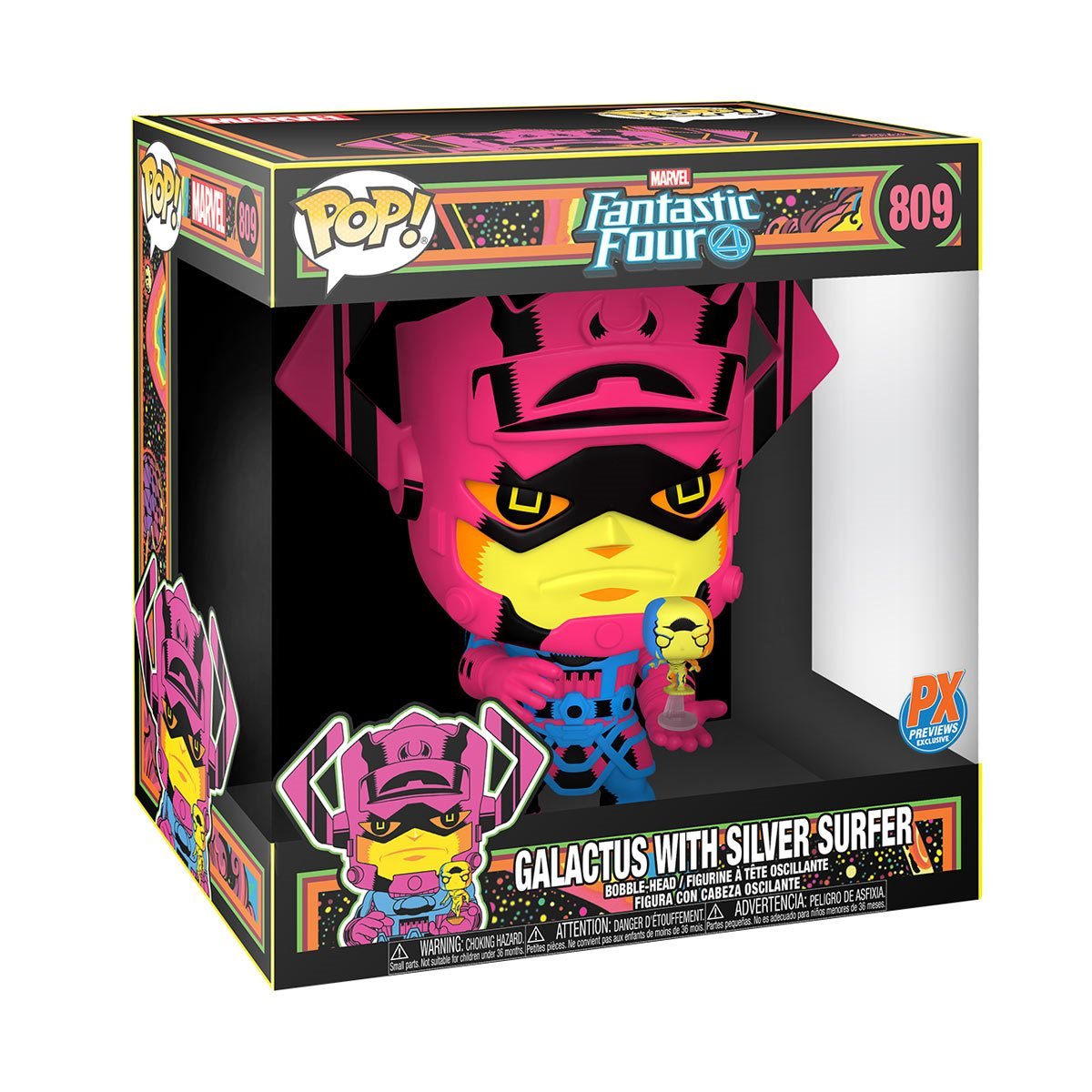 Funko Pop! Marvel Galactus with Silver Surfer Black Light Version Jumbo 10-Inch - Bards & Cards
