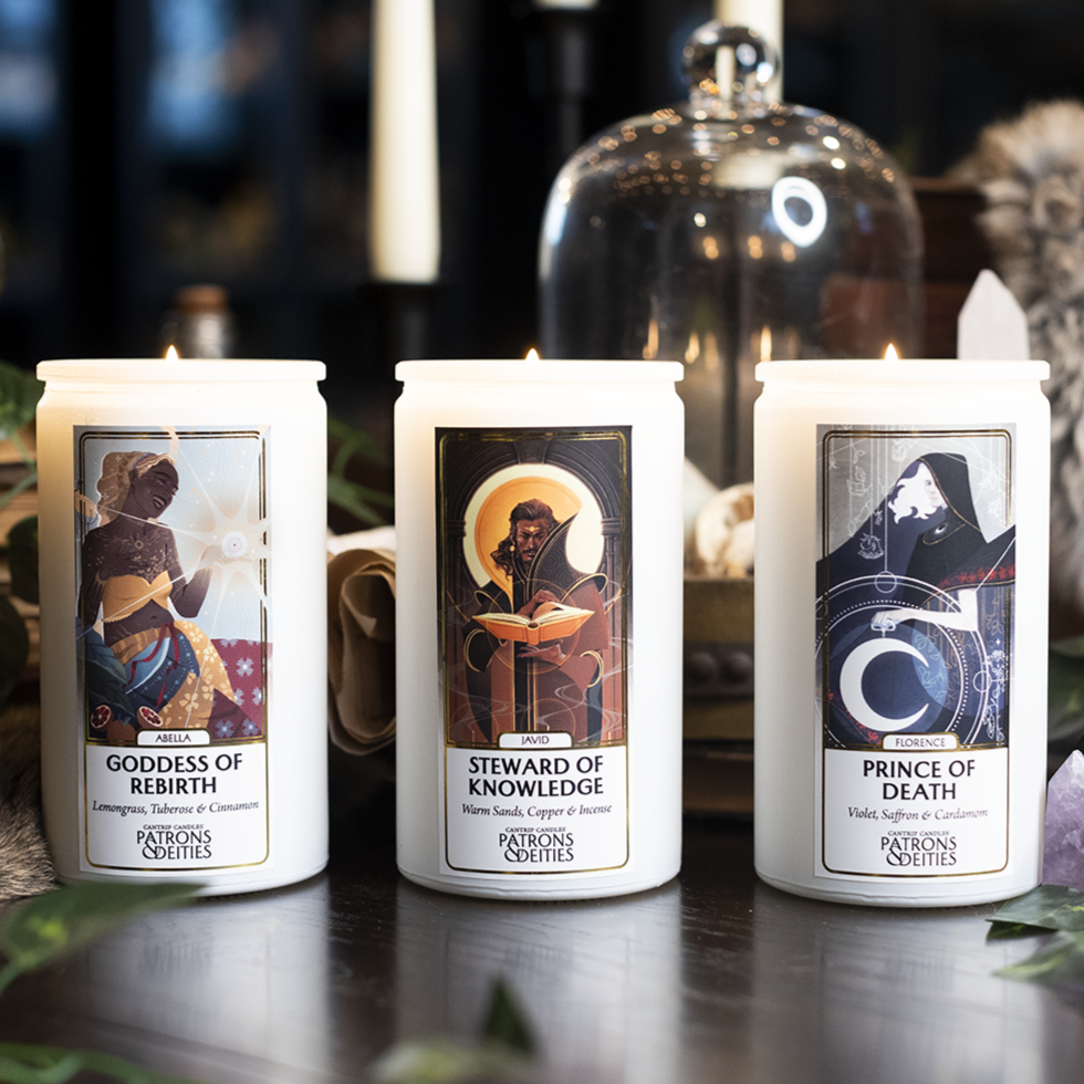 Cantrip Candles - Javid, Steward of Knowledge 16 oz. - Bards & Cards