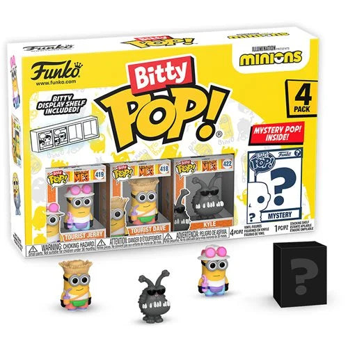 Minions Tourist Jerry Funko Bitty Pop! Mini-Figure 4-Pack - Bards & Cards