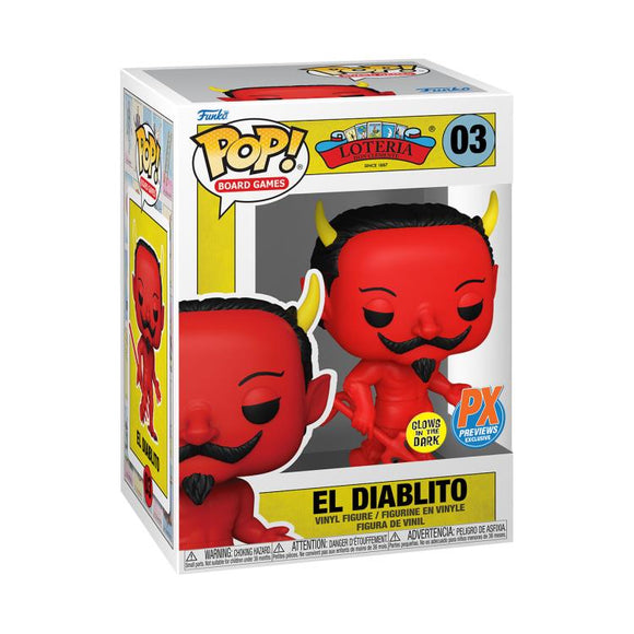 Funko POP! Loteria - El Diablito (Glow-in-the-Dark) Vinyl Figure #3 Preview Exclusives (PX) - Bards & Cards