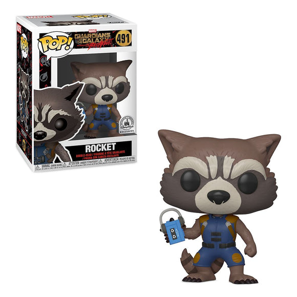 Funko POP! Guardians of the Galaxy - Rocket Vinyl Figure #491 Disney Parks Exclusive (NOT 100% MINT) - Bards & Cards