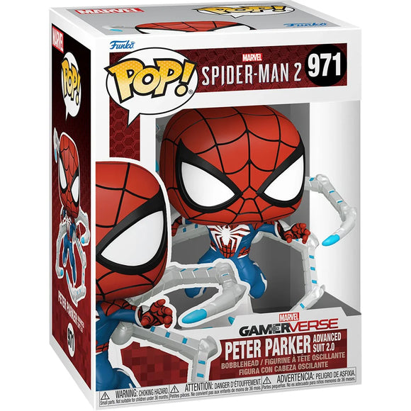 Spider-Man 2 Game Peter Parker Advanced Suit 2.0 Funko Pop! Vinyl Figure #971 - Bards & Cards