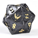 Solid Metal Paladin Class RPG Dice Set - Gunmetal w/ Gold - Bards & Cards