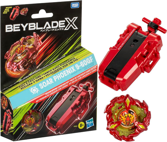 Beyblade X Deluxe String Launcher with Soar Phoenix 9-60GF - Bards & Cards