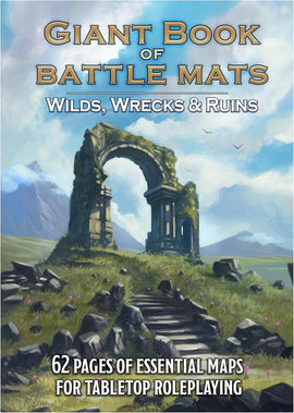 Giant Book of Battle Mats - Wilds, Wrecks & Ruins (17x12”) - Bards & Cards