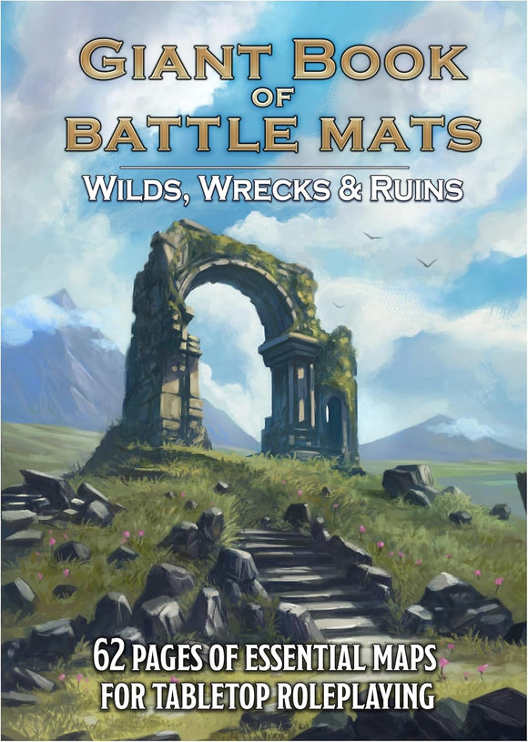 Giant Book of Battle Mats - Wilds, Wrecks & Ruins (17x12”) - Bards & Cards