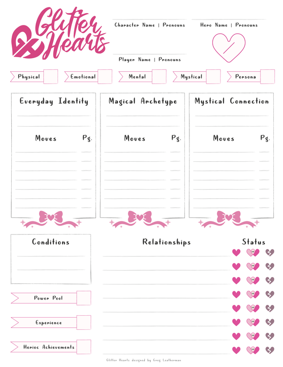 Glitter Hearts - RPG - Japanime Games - Bards & Cards