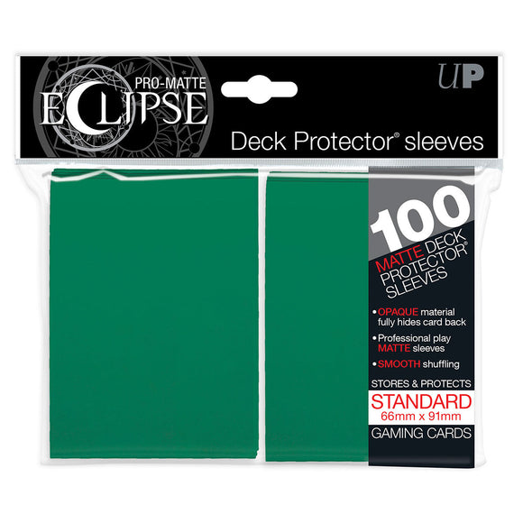 PRO-Matte Eclipse Green Standard Deck Protector Sleeves (100ct) - Bards & Cards