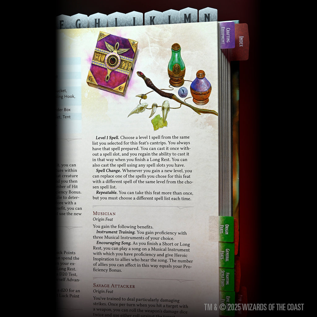 Dungeons & Dragons Book Tabs: Players Handbook 2024