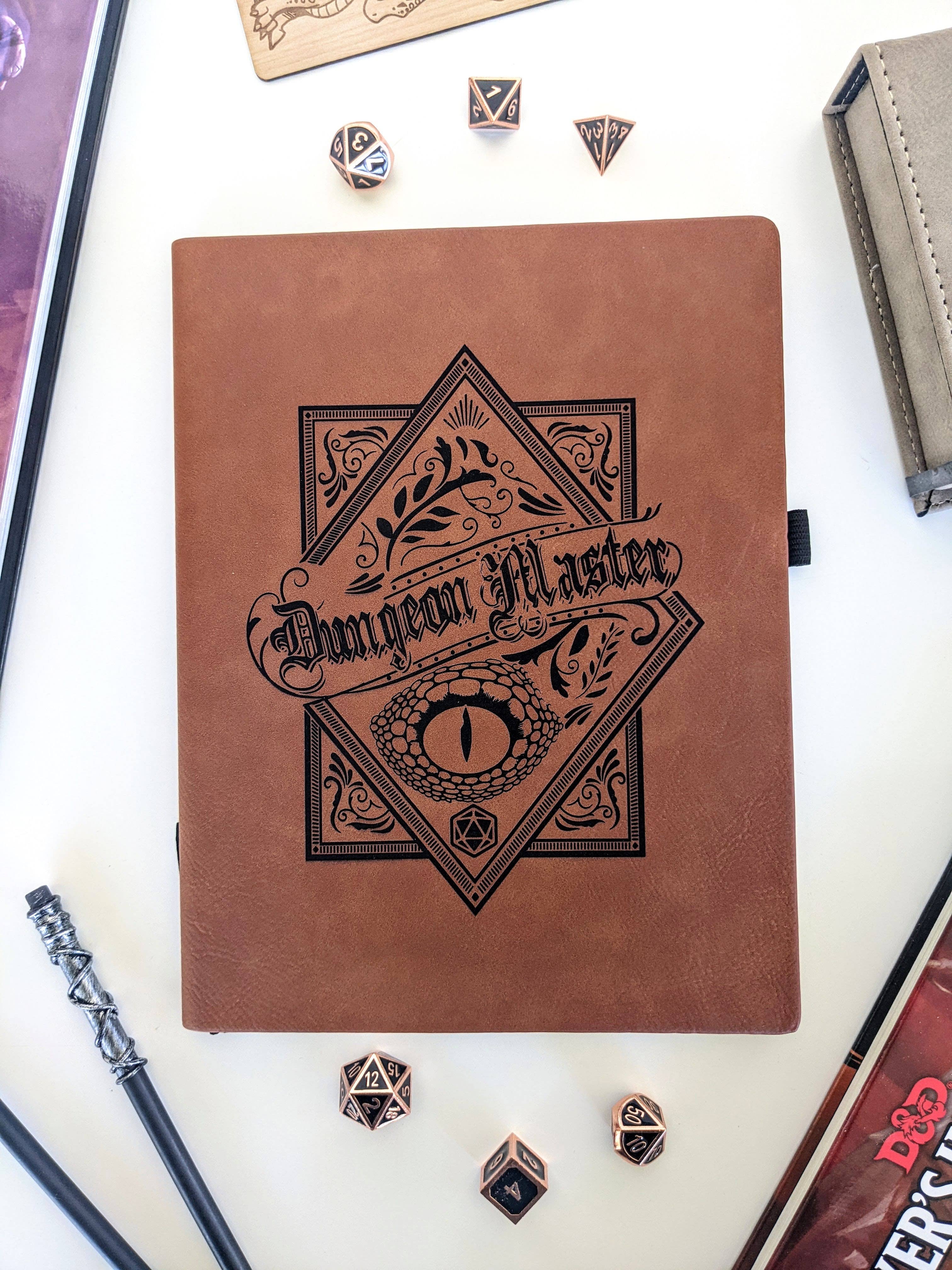 Vintage Dungeon Master - Vegan Leather D&D Campaign Journal - Bards & Cards