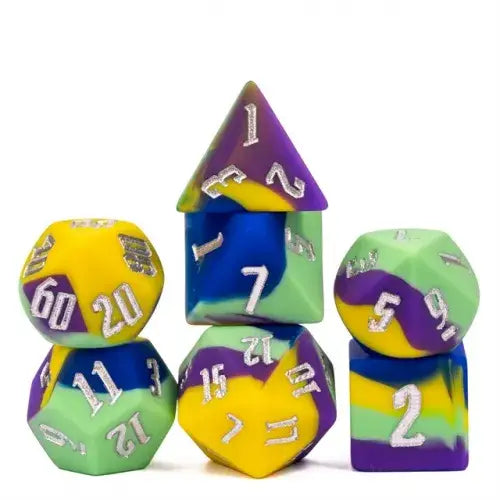 16mm Silicone RPG Dice Set - Bards & Cards