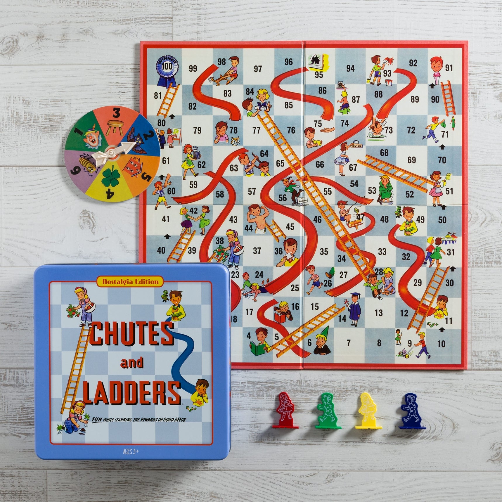 WS Game Company Chutes and Ladders Nostalgia Tin - Bards & Cards