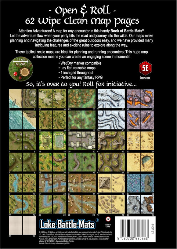 Giant Book of Battle Mats - Wilds, Wrecks & Ruins (17x12”) - Bards & Cards