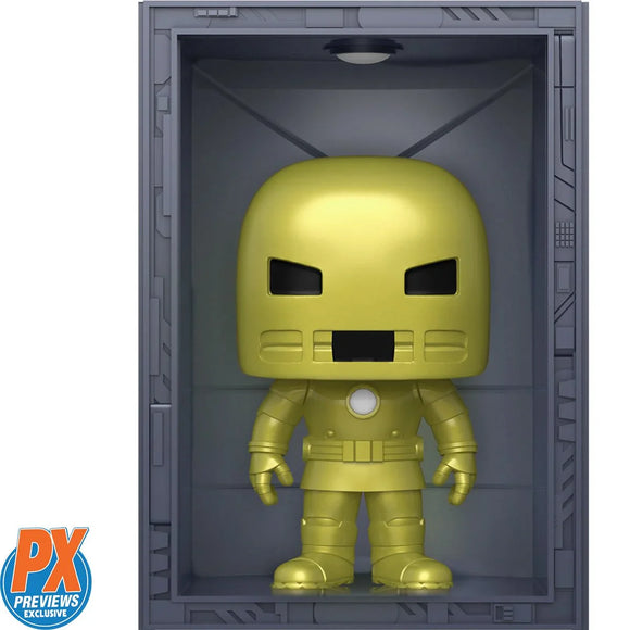 Funko Pop! Marvel Iron Man Hall of Armor Iron Man Model 1 Deluxe - Previews Exclusive - Bards & Cards