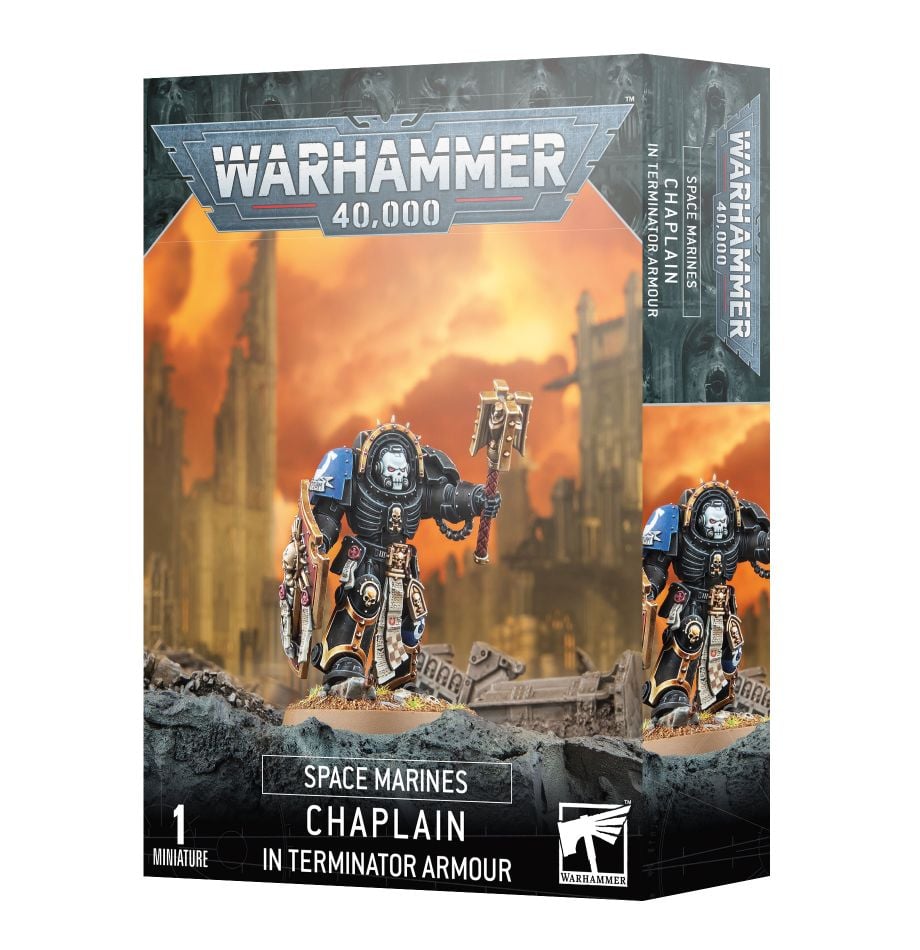 Warhammer 40k Space Marines Chaplain in Terminator Armor - Bards & Cards