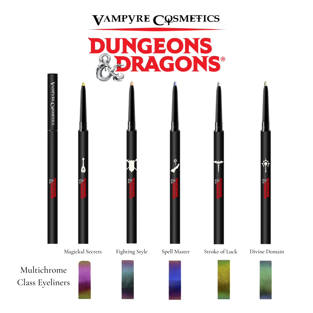 Vampyre Cosmetics LLC - PRE-ORDER: DUNGEONS & DRAGONS Multichrome Class Eyeliners: Spell Master - Bards & Cards