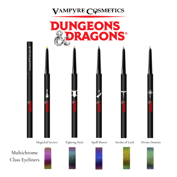 Vampyre Cosmetics LLC - PRE-ORDER: DUNGEONS & DRAGONS Multichrome Class Eyeliners: Spell Master - Bards & Cards
