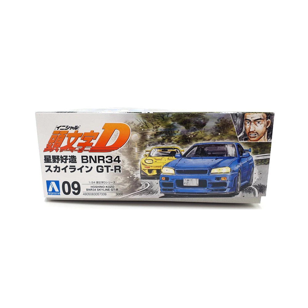 Aoshima: 1/24 Initial D - Hoshino Kozo BNR34 Skyline GT-R Scale Model Kit #9 - Bards & Cards