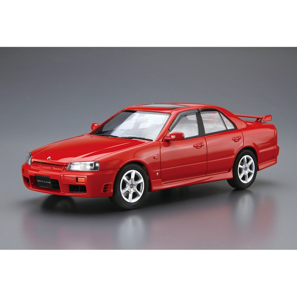 Aoshima: 1/24 NISSAN ER34 SKYLINE 25GT-X TURBO '98 Scale Model Kit #98 - Bards & Cards